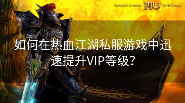 如何在热血江湖私服游戏中迅速提升VIP等级？