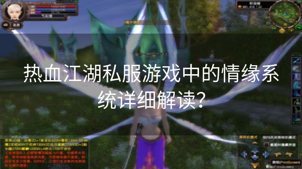 热血江湖私服游戏中的情缘系统详细解读？